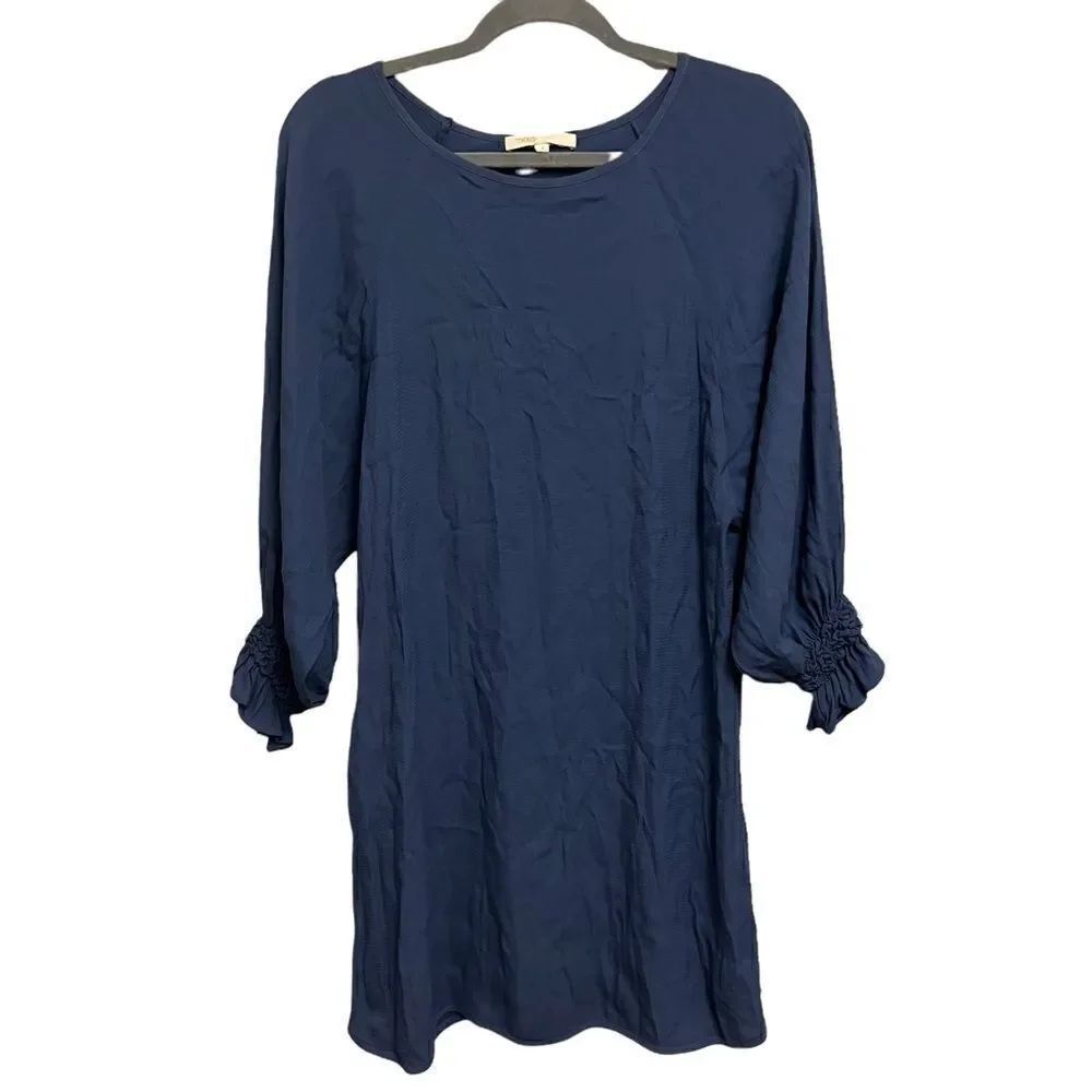 Maje Blue Realiste Crepe Shift Short Casual Dress Size 2